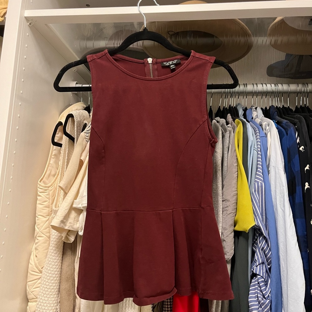 TOPSHOP peplum top xs